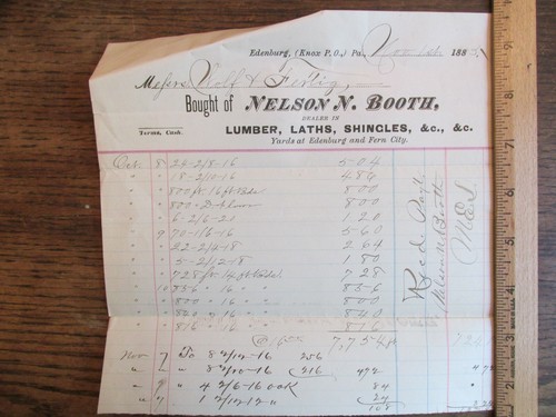Ephemera 1800s billhead - ephemera,