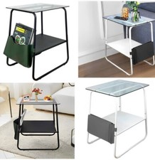 Side Table Metal Frame & Glass