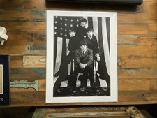 Beatles Black And White American Flag Card Photo 28cm X 36cm