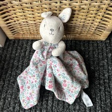 Little Nutmeg Pink Floral Bunny Rabbit Baby Comforter Comfort Blanket gc