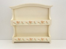 Vintage Cream Floral 2 Tier Plastic Wood Effect Spice Rack 29.5cm x 31.5 cm