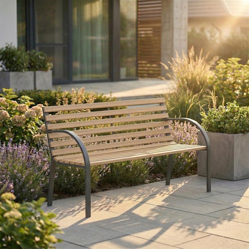 Slatted garden bench - slatted, seater