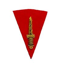 Mess Kit Badge Commando Dagger on Red British Hand Embroidered Para Arm Patch