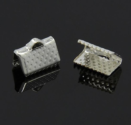 100 ribbon end crimp caps - ribbon,