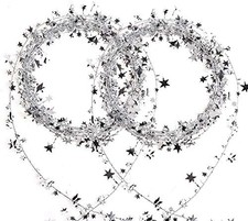 VEYLIN 2 Pack 25ft Star Shaped Tinsel Wire Garland for Christmas Trees