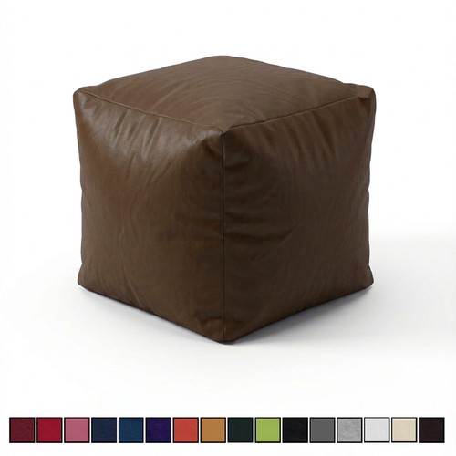 Faux leather beanbag cube - leather,