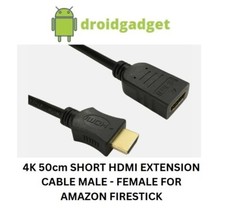 50cm 4K SHORT HDMI EXTENSION CABLE MALE - FEMALE FOR AMAZON FIRESTICK