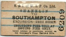 Steamer Ticket  S'ton & Isle