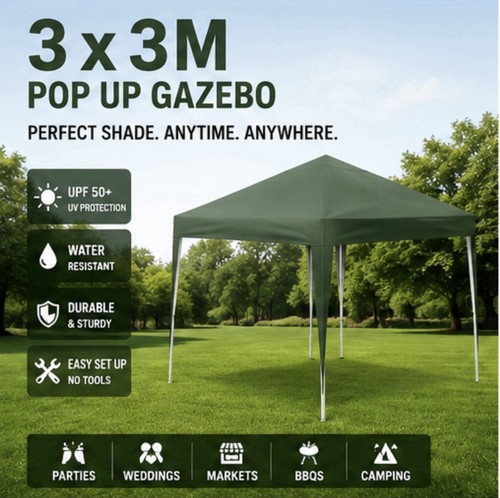 3x3m pop gazebo - 3x3m, waterproof
