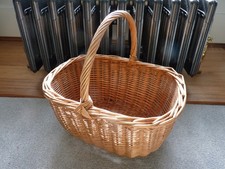 Vintage Oval Basket, Large Wicker Basket Shopping Basket With Handle
