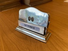 Antique 1907 Silver Mechanical Desk Calendar
