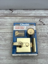 Chubb Lock Hi Security Door Deadlocking Lock Nos 4l74 Brass Finish