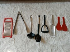 8 Kitchen Cooking Utensil Ladle Tongs Grater Masher Drainer spatula