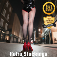 Ladies Black Fishnet Tights With Back Seam And Bow Detail One Size