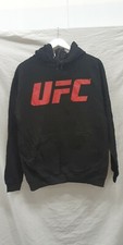 Official UFC Core Hoodie Black Adult Print Red UFC Logo Jumper