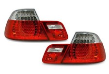Back Rear Tail Lights For BMW E46 Saloon 98-01 In Red-Clear Crystal-Look LED
