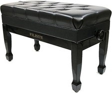 Filisite Genuine Leather Adjustable Duet Piano Bench XHJ-11G - Black