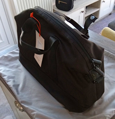 Black polyester soft duffle - polyester,