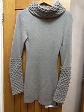 Temperley London Grey Wool Honeycomb Dress Jumper Small