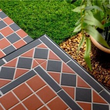 Victorian red black border - red, &