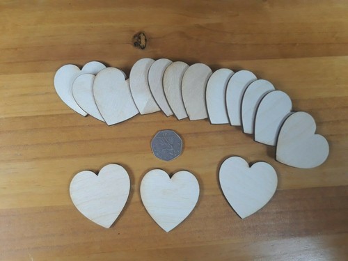 20x 50mm 5cm wooden heart - 20x,