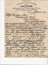 TWO PAGE 1907 BALTIMORE MD BLACKSMITH LETTERHEAD - LONG LETTER - BELLOWS HUGGINS