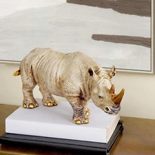 Rare Golden Horned Rhino Table