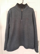 WEIRD FISH mens grid fleece half zip jumper /jacket blue L comfy