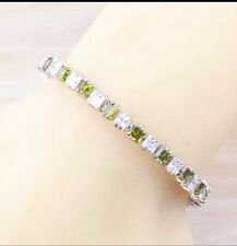 Peridot  White Topaz Tennis