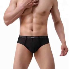 Men's Vintage Look String Y Front Style Briefs Retro Fishnet Dad Pants Underwear