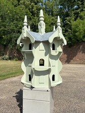A Fine Painted Dovecote Garden Statuary Gothic Inc Pointed Finials & Leaded Roof