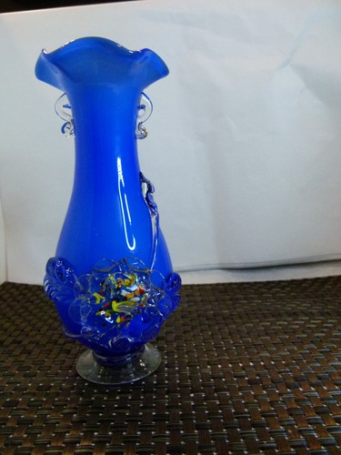 Vintage art glass plum blossom - vintage,