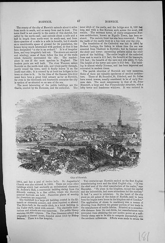 Antique old print city - print, norwich