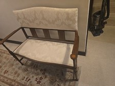 Edwardian Solid Walnut Bench