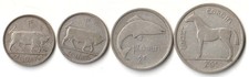 4 X IRELAND SILVER COINS, 1940 2'6, 1939 2|/, 2 x 1 |/-, 1928, 1942
