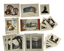 18 Vintage Christmas 1930's UNUSED Greeting Cards No Envelopes
