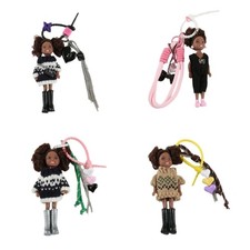 Playful Knitted Doll Key Ring