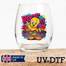 Tweety Bird 8pcs UV DTF Stickers - Glass Laptop Tumbler Cup vx264