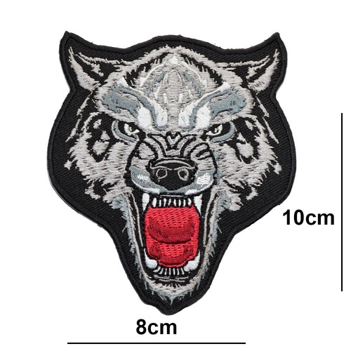 Fierce wolf head embroidered - fierce,