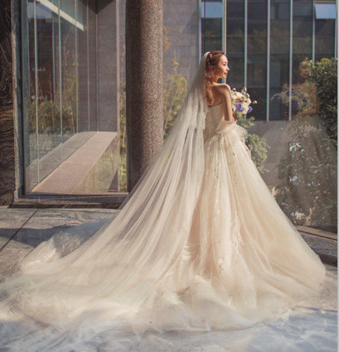 Cathedral soft tulle wedding - soft,
