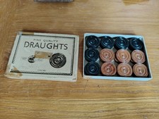 24 Vintage St George Collection Fine Quality Draughts Black & Brown Boxed Set:a