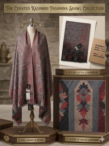 100 fine pashmina wool shawl - 100%,