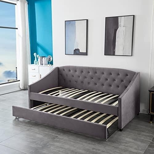 Daybed with trundle grey 3ft - daybed,