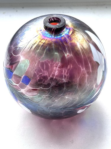 Large hand blown iridescent - blown,