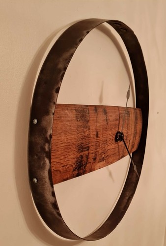 Whiskey barrel hoop stave wall