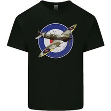 Spitfire MOD RAF WWII Fighter Plane British Mens Cotton T-Shirt Tee Top