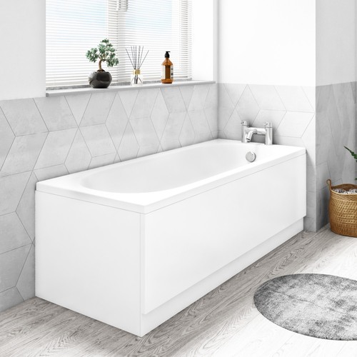 Straight white 1700mm bath - 1700mm,
