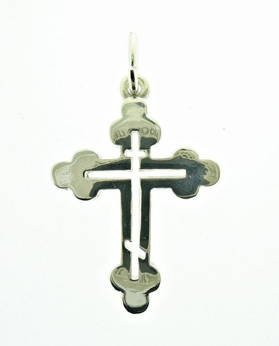 Silver cut out orthodox cross - silver, cut-out