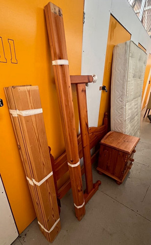 Double pine bed - double, with