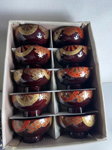 Japanese lacquer bowls set - bowls,